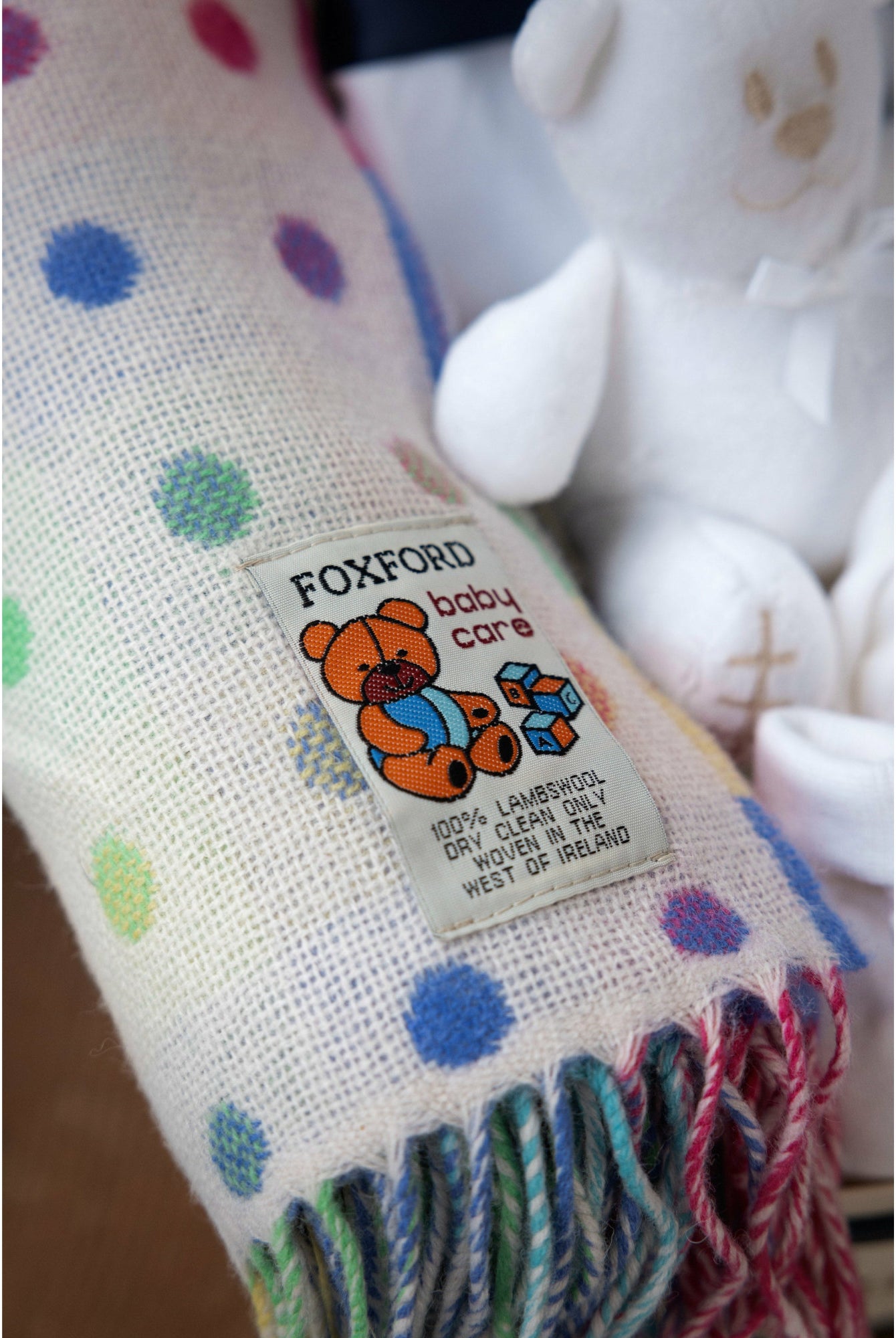 foxford baby blanket and white teddy - Mamas Hospital Bag
