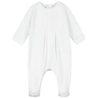 White baby onesie on a white background