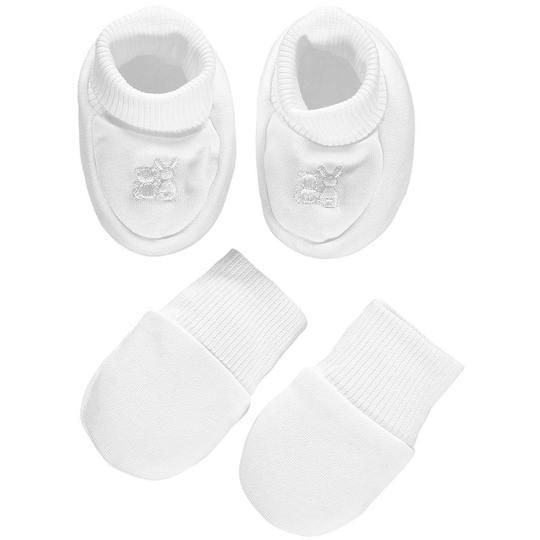 White baby booties and mittens by Emile et Rose - Mamas Hospital Bag