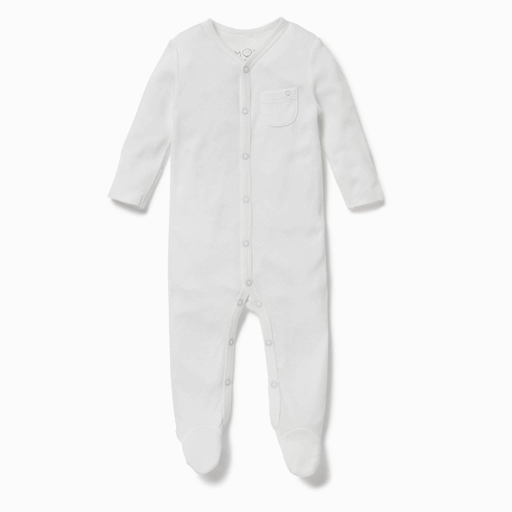 White Button Up Babygro - Mamas Hospital Bag Ireland
